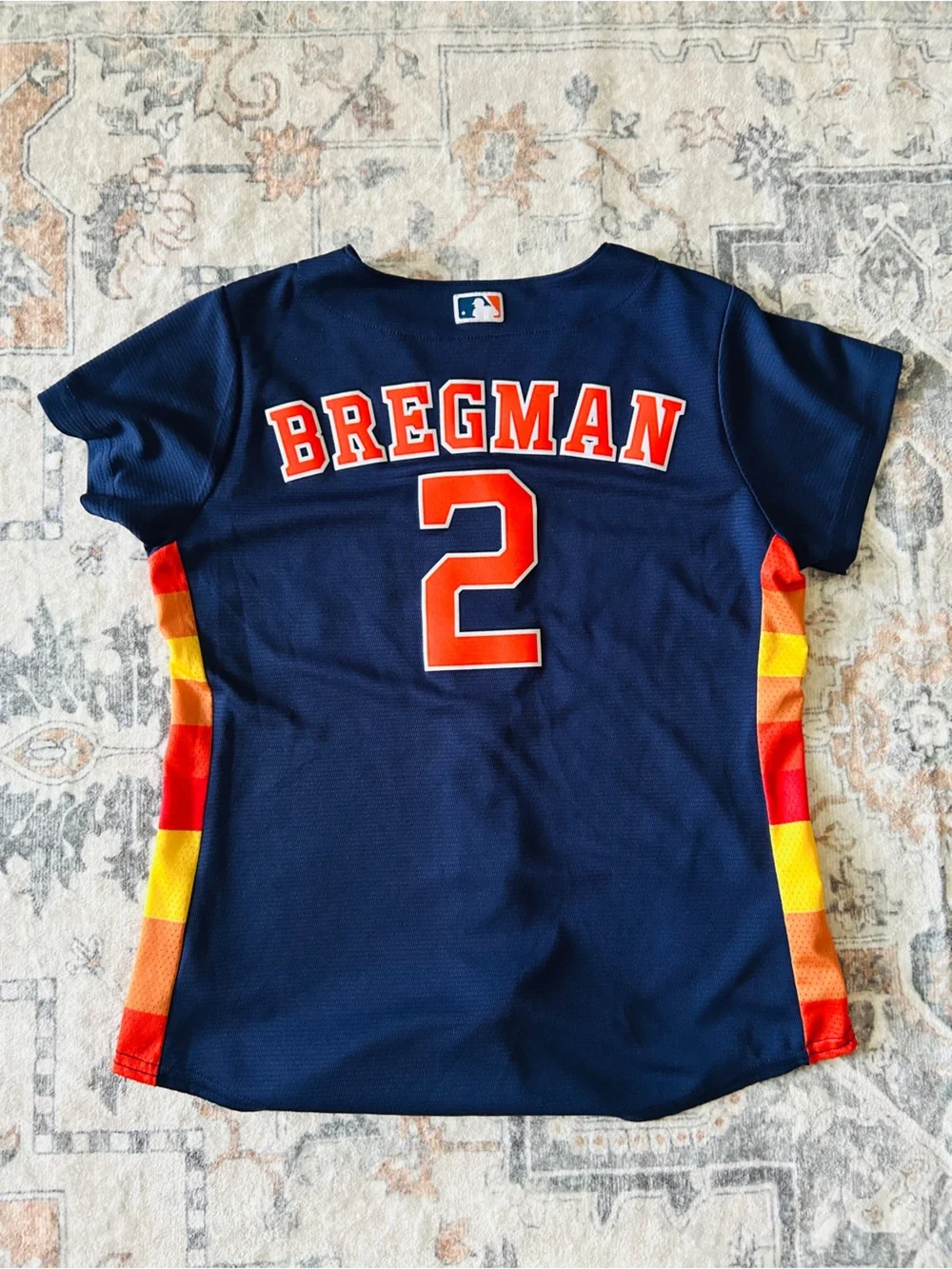 Nike Women’s Houston Astros Navy Blue with Orange & Red Stripe Jersey